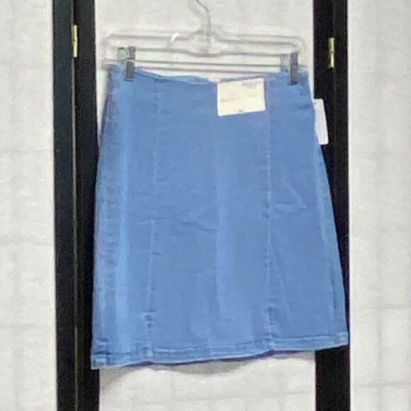 Arizona Jean Co A-Line Front Split Denim Mini Skirt Medium Blue Wash S NWT - Picture 3 of 9